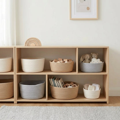 Paniers de rangement coton tressé bébé — Set de 3 | Lunella
