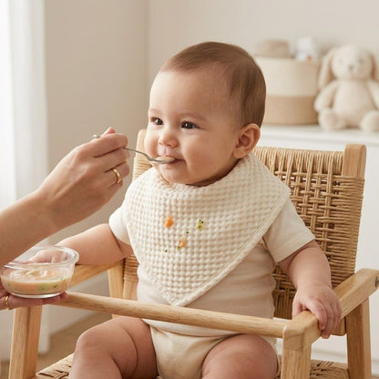 Lot 3 bavoirs bandana bébé mousseline coton | Lunella