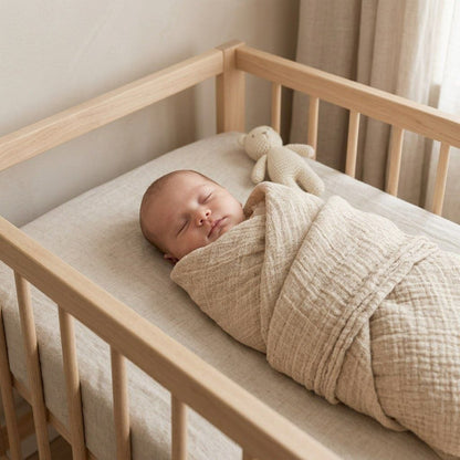 Lange bébé bambou double gaze 120×120 cm — Douceur essentielle | Lunella