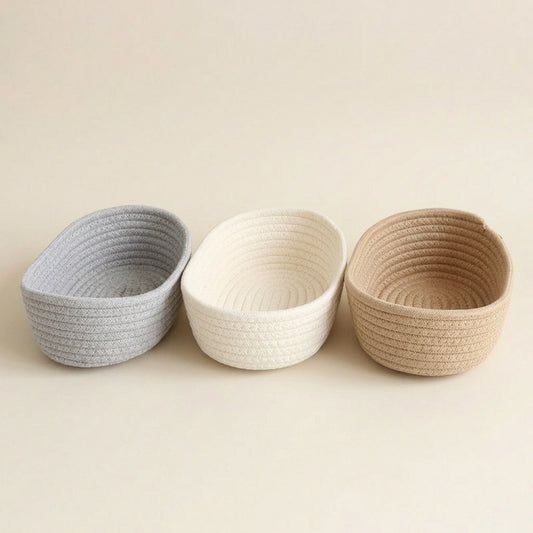 Paniers de rangement coton tressé bébé — Set de 3 | Lunella